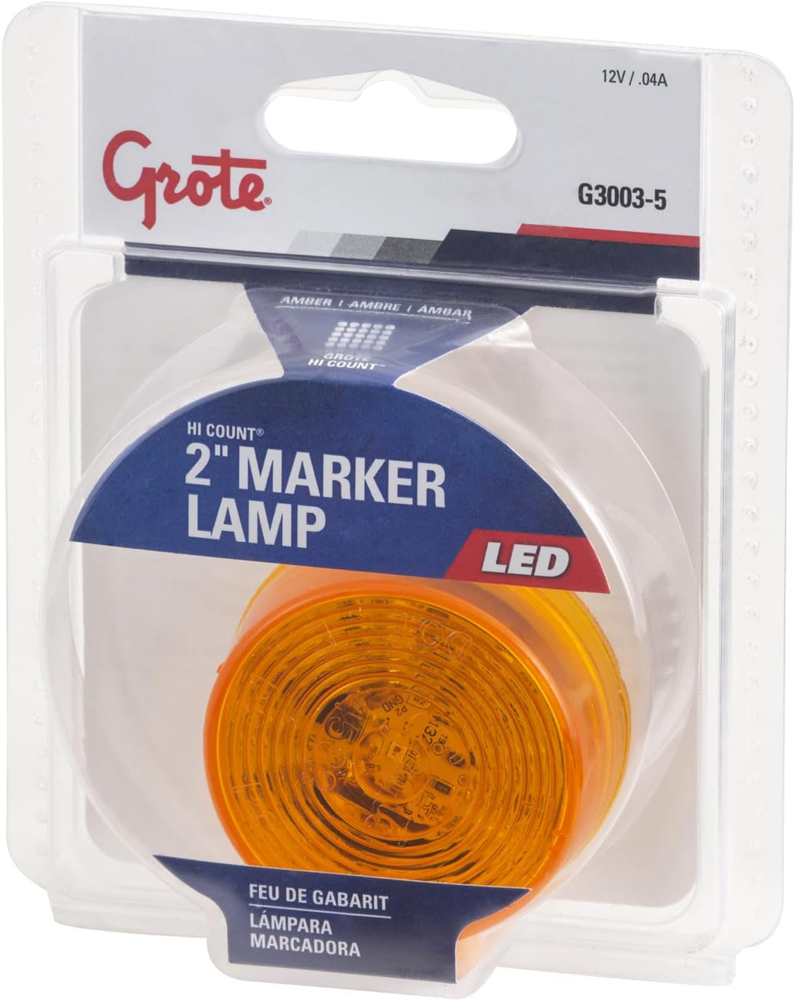 G3003-5 Hi Count Yellow 2" 9-Diode LED Clearance Marker Light (Retail Pack)