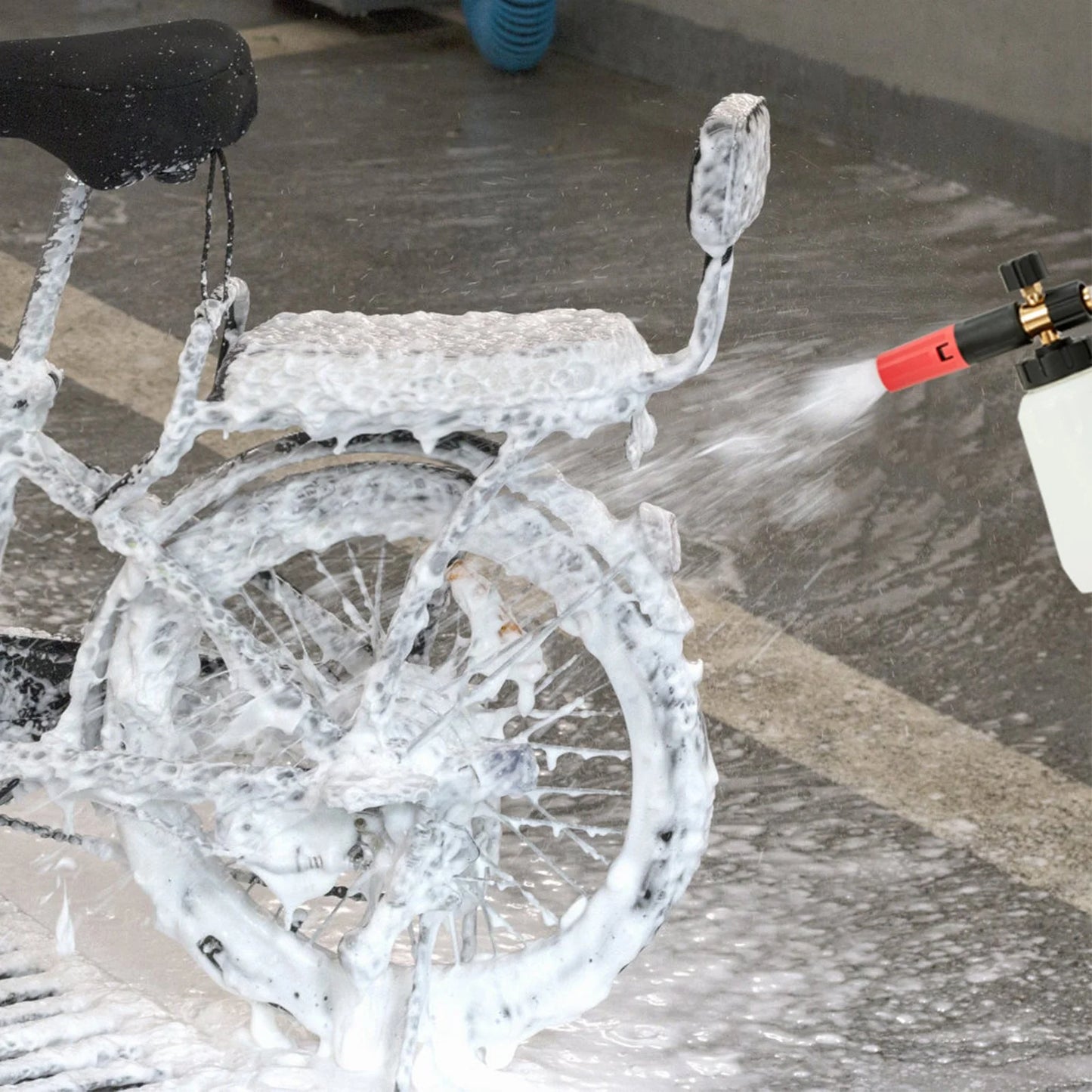VEVOR Pressure Washer Gun Set, 0.22 Gal Foam Cannon, 4000 PSI Washer Spay Gun with 1/4 Inch Quick Connector & 5 Nozzle Tips, Pressure Washer Handle with M22-14 Mm & M22-15Mm & 3/8'' Inlet Connector