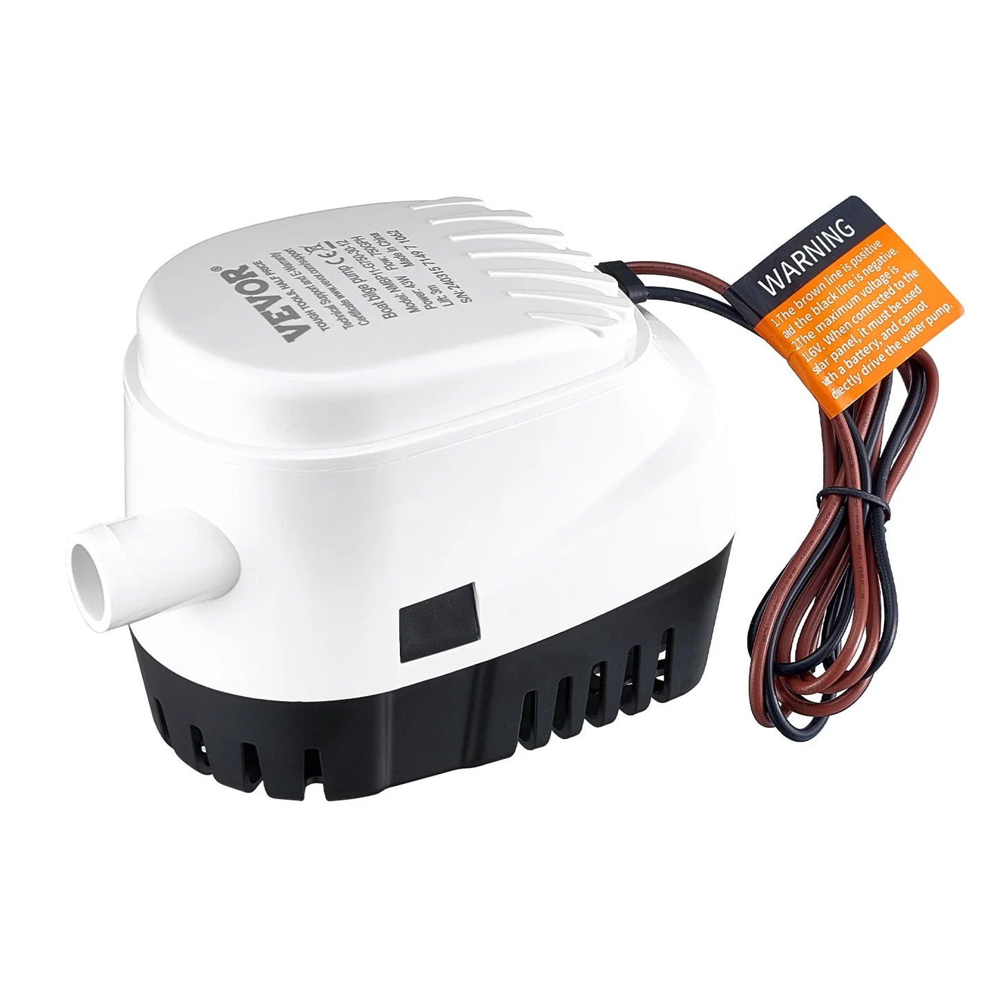 VEVOR Bilge Pump, 1100GPH 12V Automatic Submersible Boat Bilge Water Pump with Float Switch, 1.1 Outlet Diameter, Small Boat Bilge Pump, Marine Electric Bilge Pump for Boats, Ponds, Pools, Basements