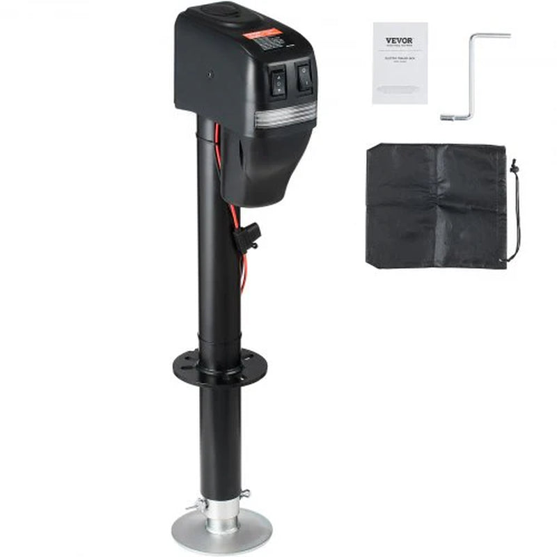 VEVOR Electric Trailer Jack, Power Tongue Jack Weight Capacity 4000 Lbs, 9.84-33.85 Electric Tongue Jack with Waterproof Cover for Lifting RV Trailer, Horse Trailer, Utility Trailer, Yacht Trailer