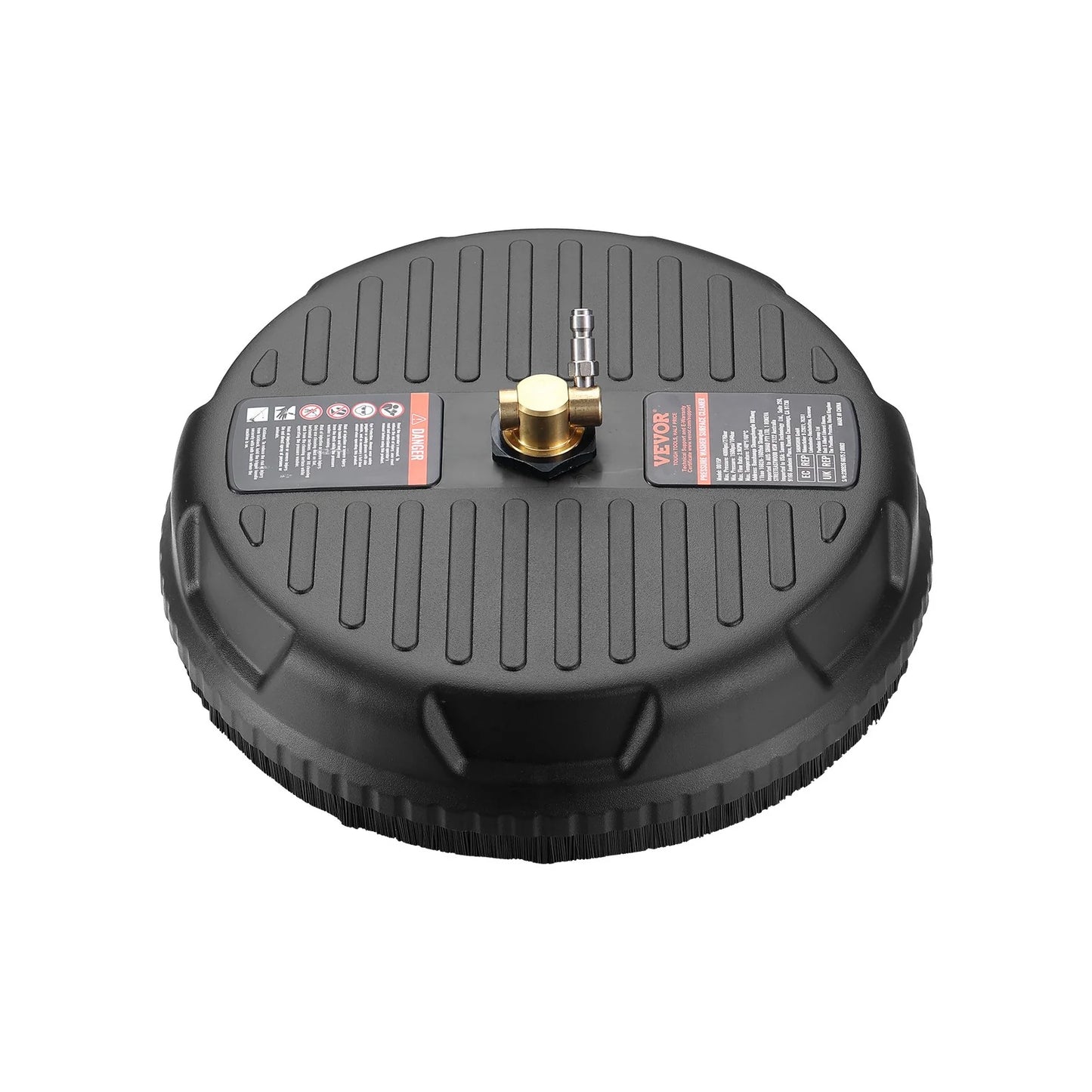 VEVOR Pressure Washer Surface Cleaner Universal 15, Pressure Washer Attachment 4000 Max PSI with 2 Extension Wand, 1/4 Quick-Connect Connector Power Concrete Cleaner, for Floor Driveway, Patio