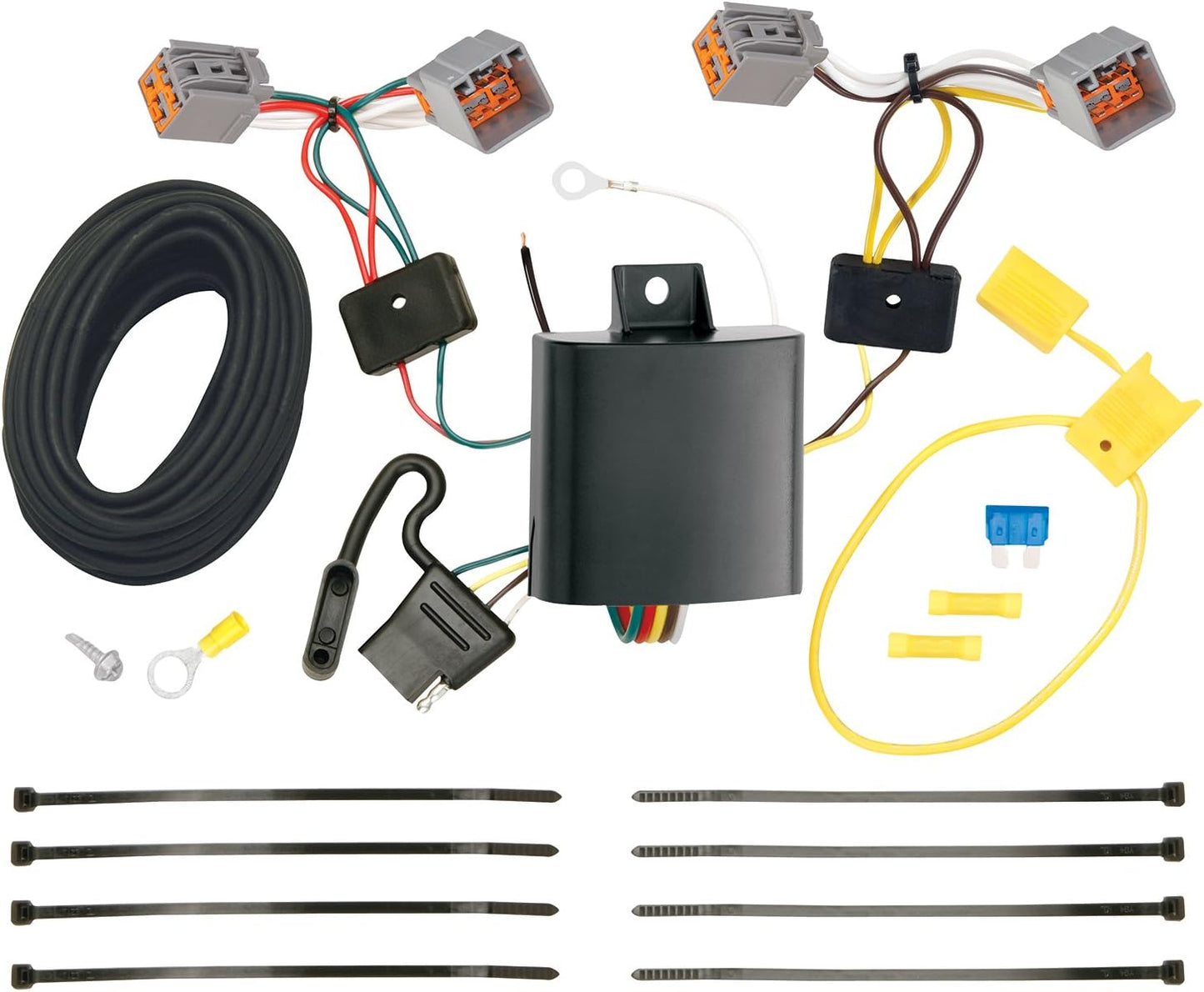 T-One® T-Connector Harness, 4-Way Flat, Compatible with Select Ford Transit Connect, Black