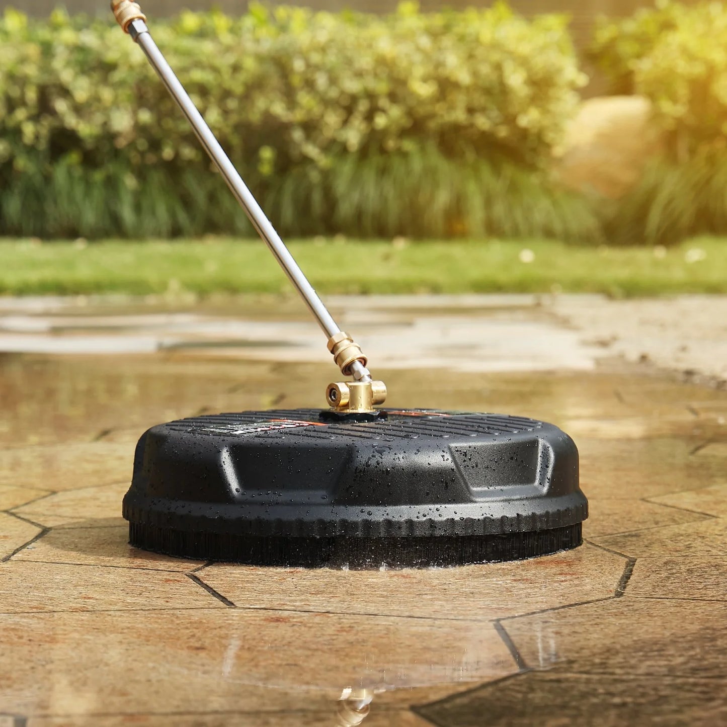 VEVOR Pressure Washer Surface Cleaner Universal 15, Pressure Washer Attachment 4000 Max PSI with 2 Extension Wand, 1/4 Quick-Connect Connector Power Concrete Cleaner, for Floor Driveway, Patio