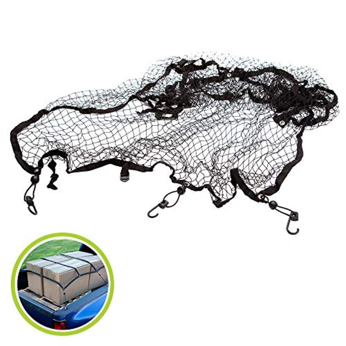 Adjustable Truck Net — Cargo Net for Pickup Truck Bed Adjustable to a Maximum Size of 78” X 55” — Fits on Most Standard Sized Truck Beds