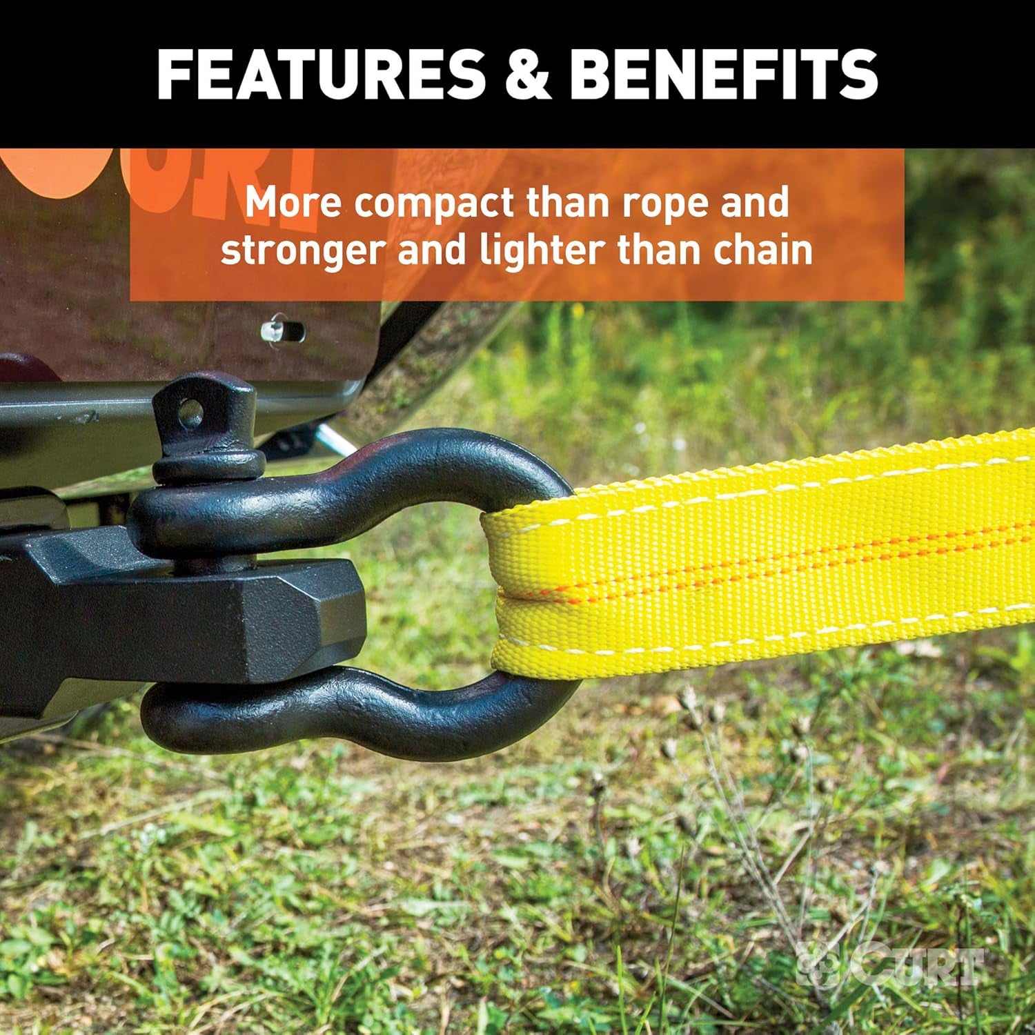 83066 30-Foot Yellow Nylon Recovery Tow Strap, 18,000 Lbs Break Strength , WHITE