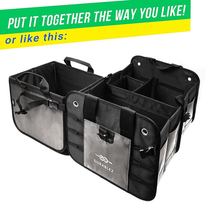 3 Compartment Separable Collapsible Car Trunk Storage Organizer for SUV Minivan