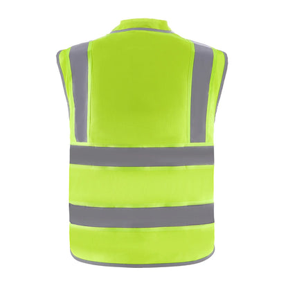 Safety Vest Reflective Yellow Work Vest with 10 Pockets for Men and Women