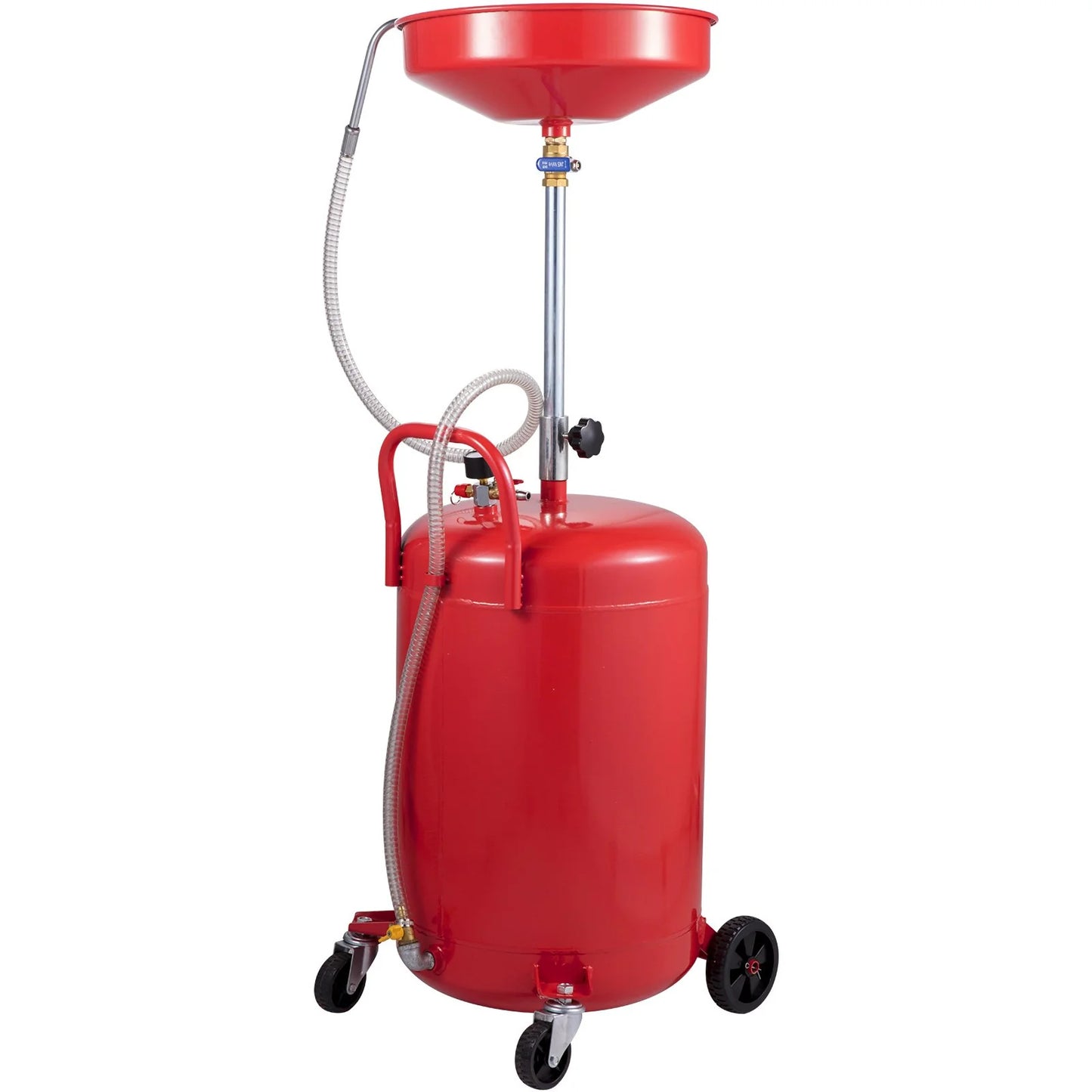 VEVOR Waste Oil Drain Tank 20 Gallon Portable Oil Drain Air Operated Drainer Oil Change, Oil Drain Container, Fluid Fuel Transfer Drainage Adjustable Funnel Height, with Wheel for Easy Oil Removal