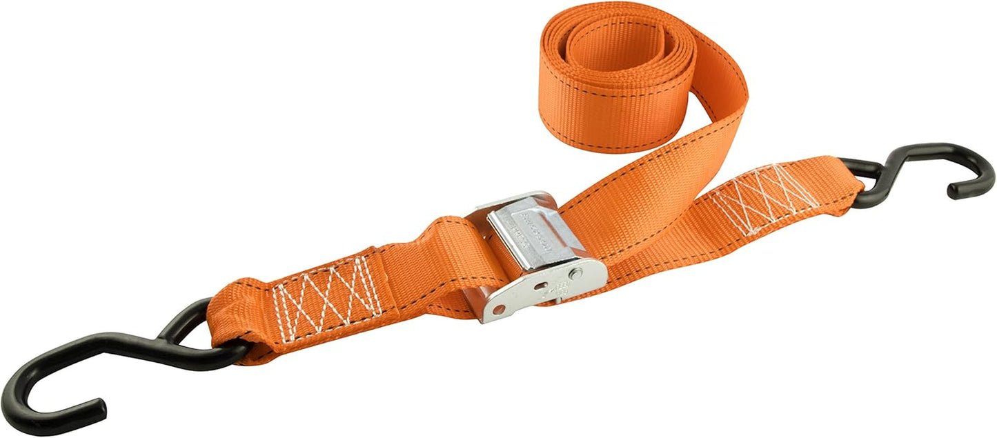 34409 Pro Series Orange 2" X 8' Cam Lock Buckle Tie-Down Strap, (Pack of 2)