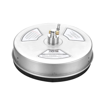 VEVOR 15 Pressure Washer Surface Cleaner W/ Wheels, Stainless Steel Concrete Cleaner 4000 Max PSI , 1/4 Quick-Connect Connector W/ 2 Extension Wand, Heavy Duty Power Washer for Floor Driveway, Patio