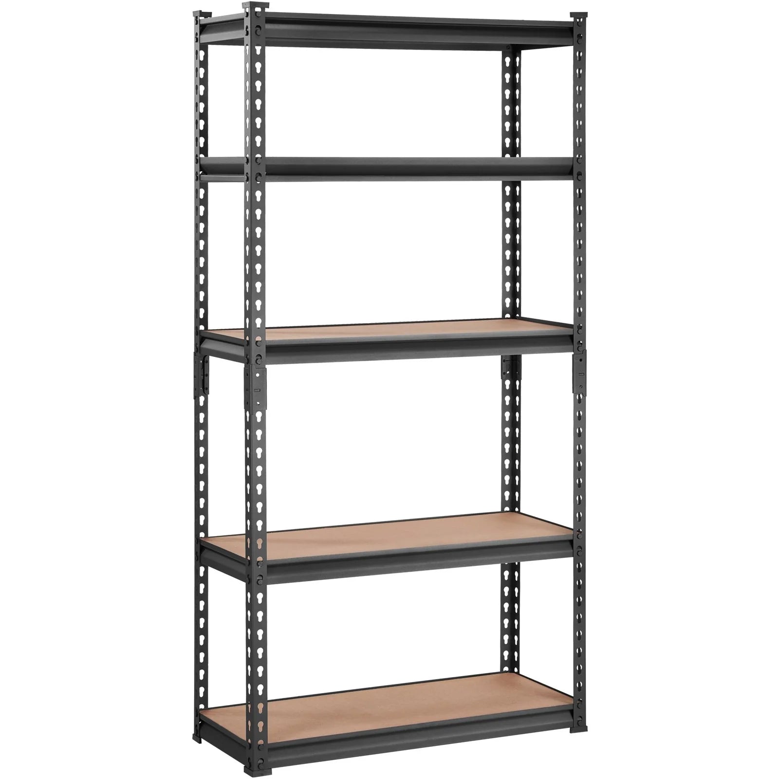 VEVOR Storage Shelving Unit, 5-Tier Adjustable, 2000 Lbs Capacity, Heavy Duty Garage Shelves Metal Organizer Utility Rack, Black, 30 L X 12 W X 60 H for Kitchen Pantry Basement Bathroom Laundry