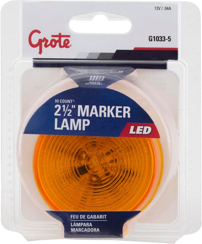 G1033-5 Hi Count Yellow 2 1/2" LED Clearance Marker Light (Optic Lens)