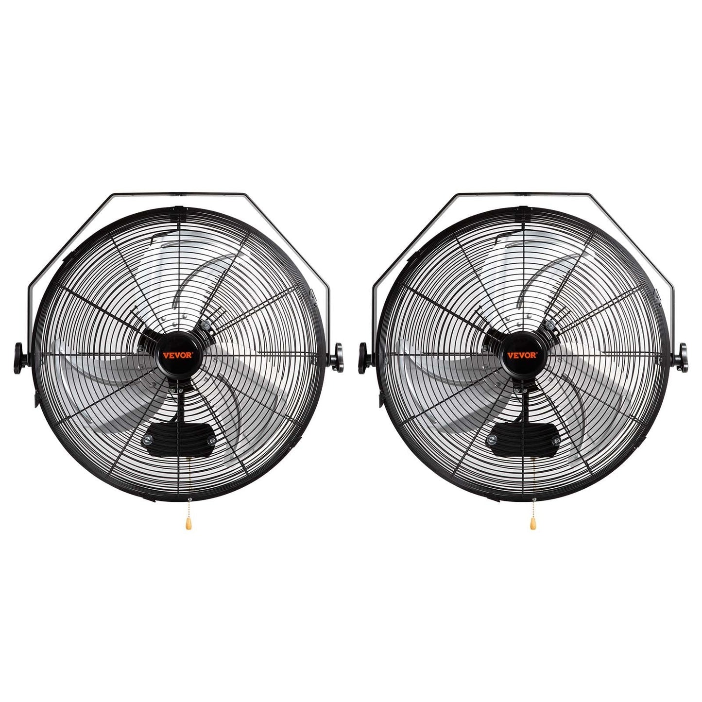 VEVOR Wall Mount Fan, 2 PCS 18 Inch Waterproof, 3-Speed High Velocity Max. 4000 CFM Industrial Wall Fan for Indoor, Commercial, Residential, Warehouse, Greenhouse, Workshop, Basement, Garage,Black