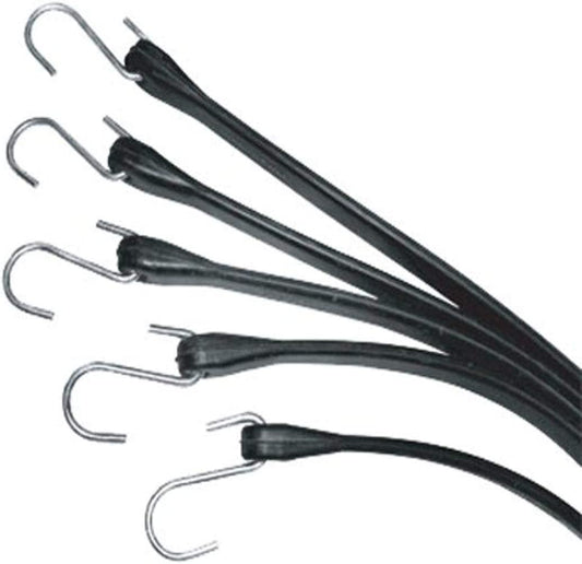 717904 Multiple Size Natural Rubber Tarp Strap Assortment with S Hooks (Pack of 9)