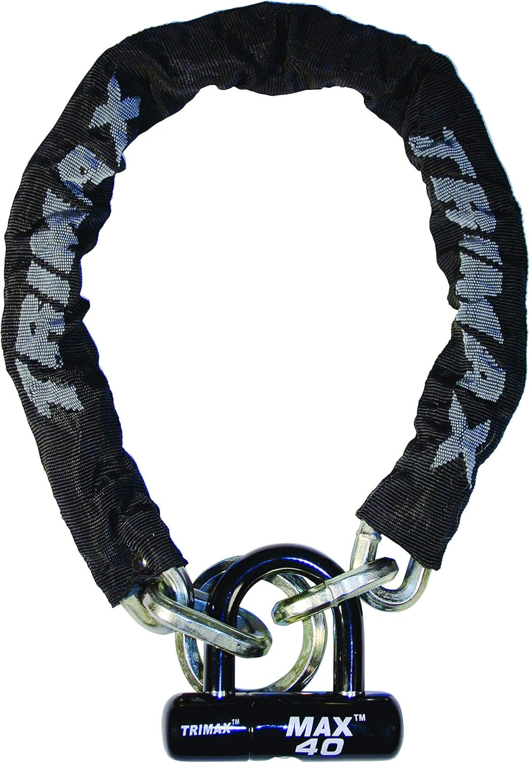 Thex Super Chain 3' 3" L with 12Mm Links & Max40 Disk Lock THEX3340, Wrap Packaging, Black
