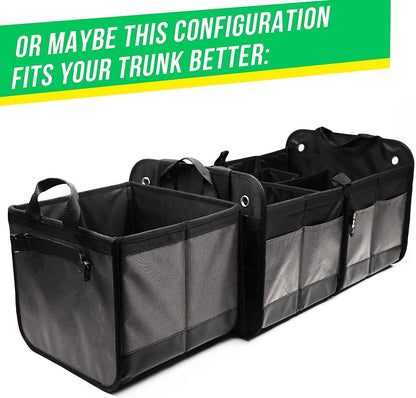 3 Compartment Separable Collapsible Car Trunk Storage Organizer for SUV Minivan