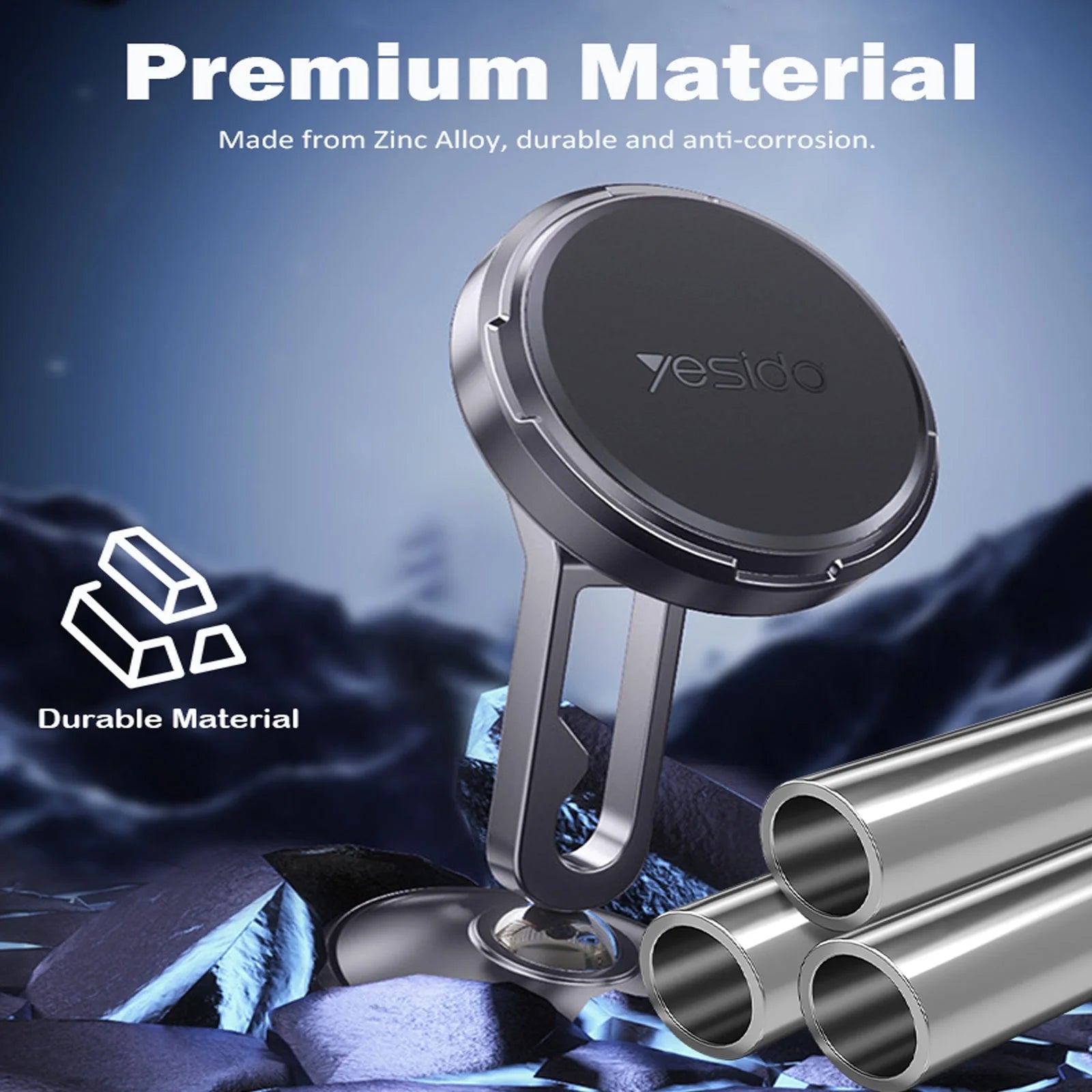 Magnetic Car Mount: 360 Degrees Rotatable Car Phone Holder - Air Vent Dashboard Windshield Car Mount