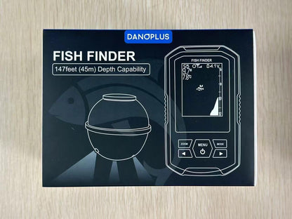 Portable Fish Finder Large HD Display Wireless Fish Finder, Fish Finders & Depth Finders for Boats with 147 Feet Depth Detection Sensor, Rechargeable Castable Fish Finder Display Fish, Temp, Depth