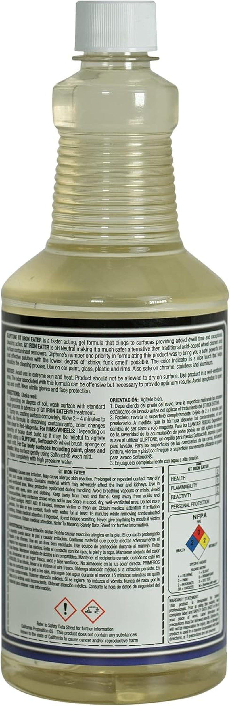 GT Iron Eater, Fast Acting Cleansing Gel Solution Iron Remover with Color Indicator, Safe on Glass, Paint, and Rims, Including Aluminum and Chrome, 32 Fl Oz