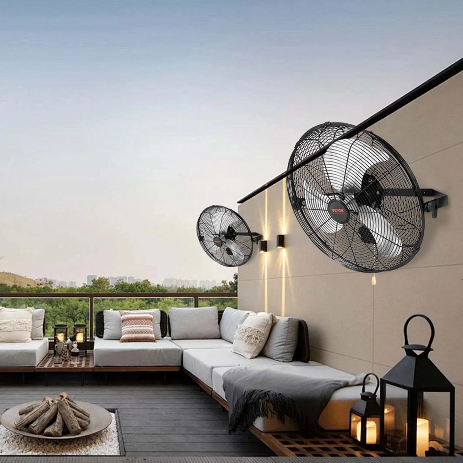 VEVOR Wall Mount Fan, 2 PCS 18 Inch Waterproof, 3-Speed High Velocity Max. 4000 CFM Industrial Wall Fan for Indoor, Commercial, Residential, Warehouse, Greenhouse, Workshop, Basement, Garage,Black