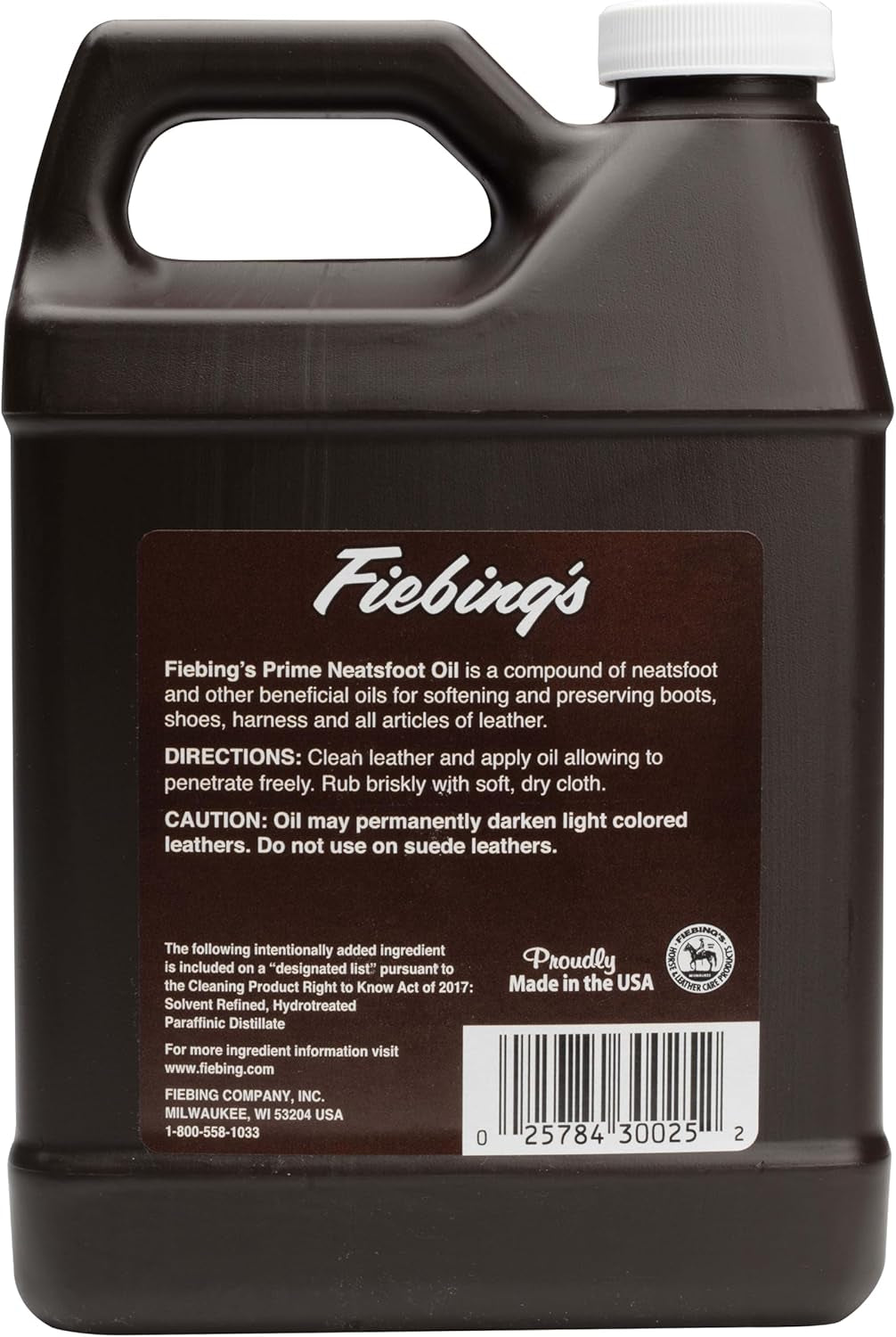 Prime Neatsfoot Oil 32 Fl Oz - Leather Conditioner & Preservative with Synthetic & Natural Animal Oil - Waterproof, Soften, Restore & Strengthen Leathercraft Shoe, Boot, Saddle, Couch, Purse