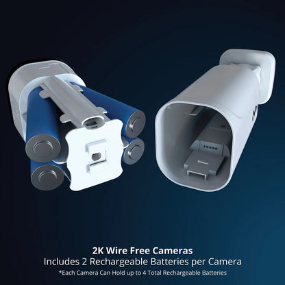 ® Wire Free (Battery) 2K Spotlight Cameras with 2-Way Audio and Audio Alerts and Siren - White