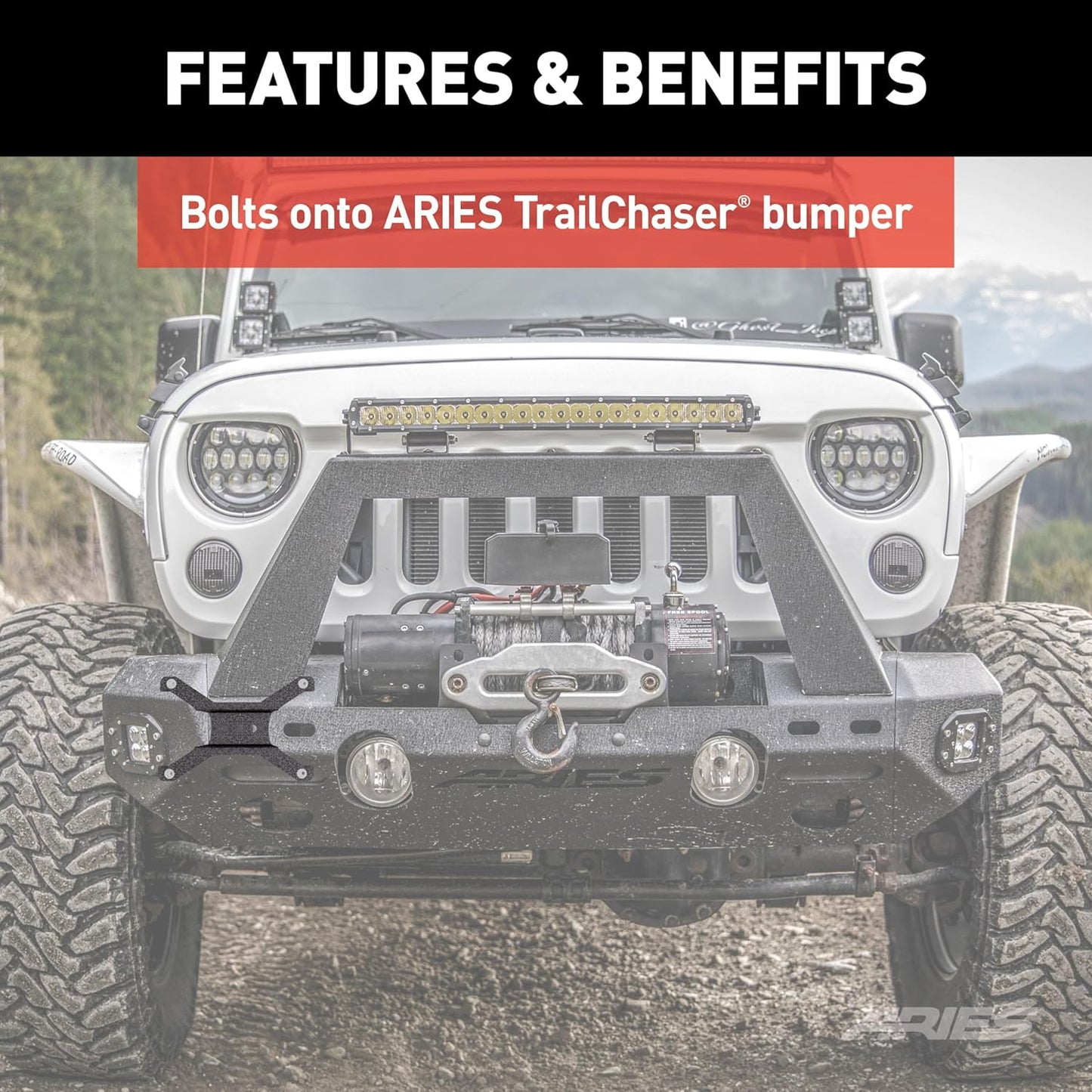 55-0000 Jeep Bumper License Plate Bracket , Black