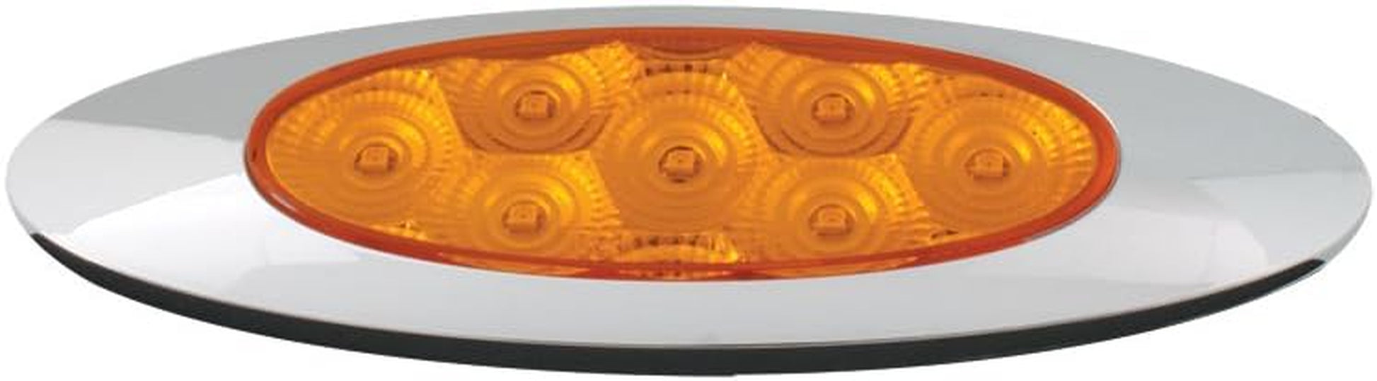 77830 Amber Ultra Thin Spyder Y2K 7-LED Marker and Clearance Sealed Light, Amber/Amber