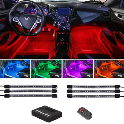 6Pc Flexible LED Million Color Interior Underdash Lighting Kit