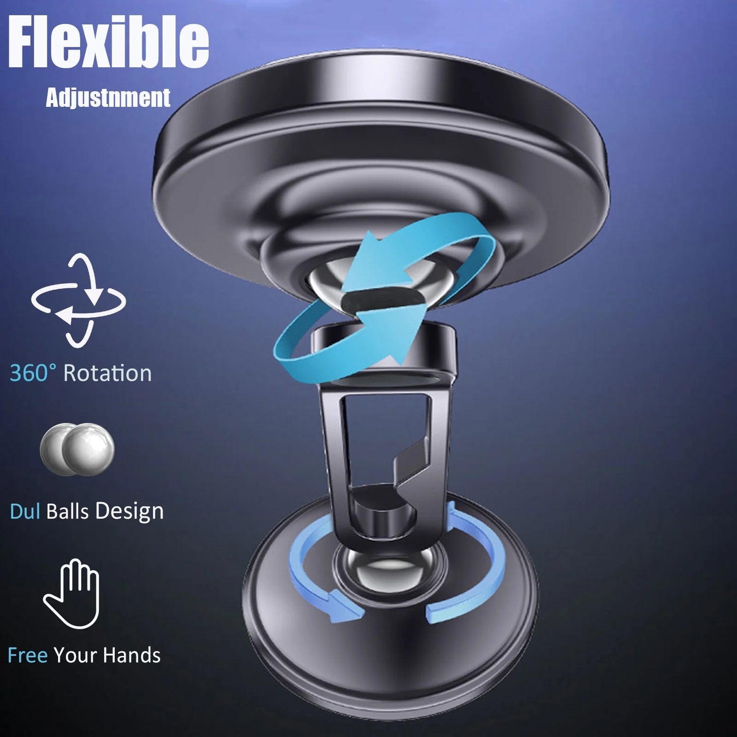 Magnetic Car Mount: 360 Degrees Rotatable Car Phone Holder - Air Vent Dashboard Windshield Car Mount