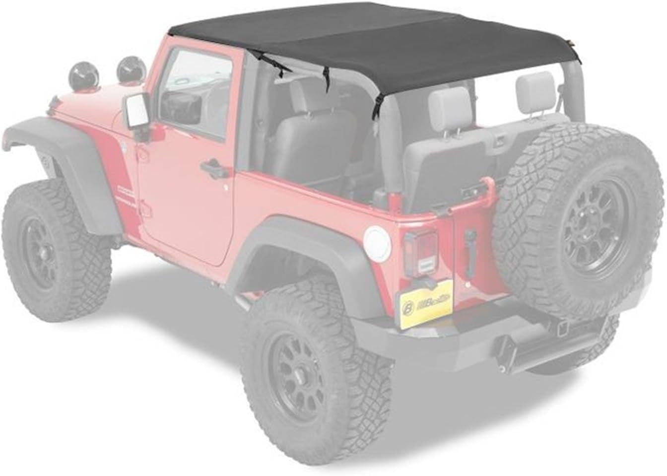 5259335 Black Diamond Safari Style Bikini Top for 2010-2018 Wrangler JK 2-Door (Cable Style)