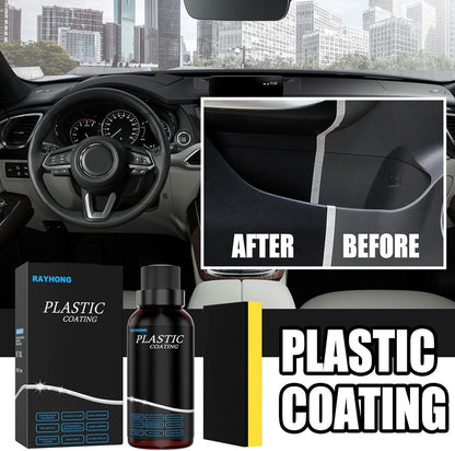 Rayhong Auto Plastic Refurbisher Best Interior Dashboard Parts Leather Surface Wax Dust-Proof Glazing Cleaning Repair Liquid Multi-Purpose Application Deep Cleaning Belt Sponge