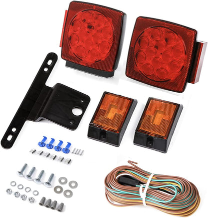 12V Submersible LED Trailer Tail Light Kit for under 80 Inch Trailer Boat Utility Trailer Waterproof (Trailer Light Kit)