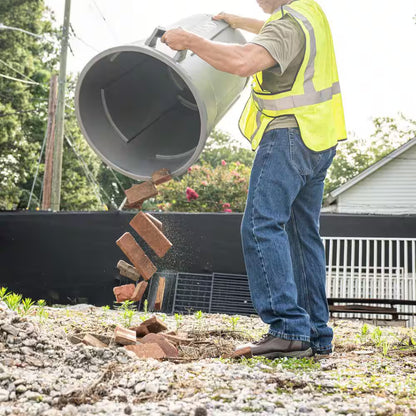 32 Gal. Grey Outdoor Vented Trash Can with Domed Lid