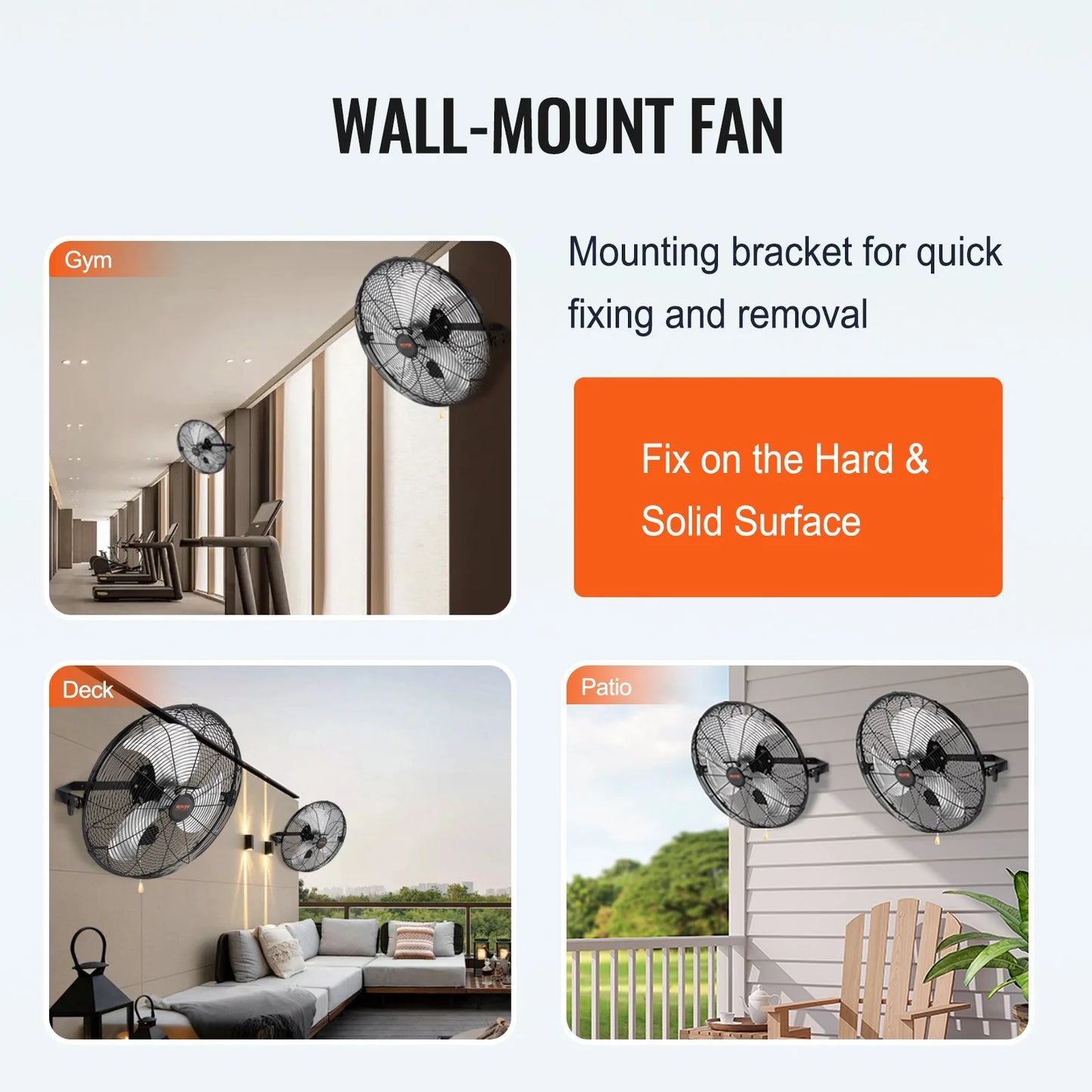 VEVOR Wall Mount Fan, 2 PCS 18 Inch Waterproof, 3-Speed High Velocity Max. 4000 CFM Industrial Wall Fan for Indoor, Commercial, Residential, Warehouse, Greenhouse, Workshop, Basement, Garage,Black