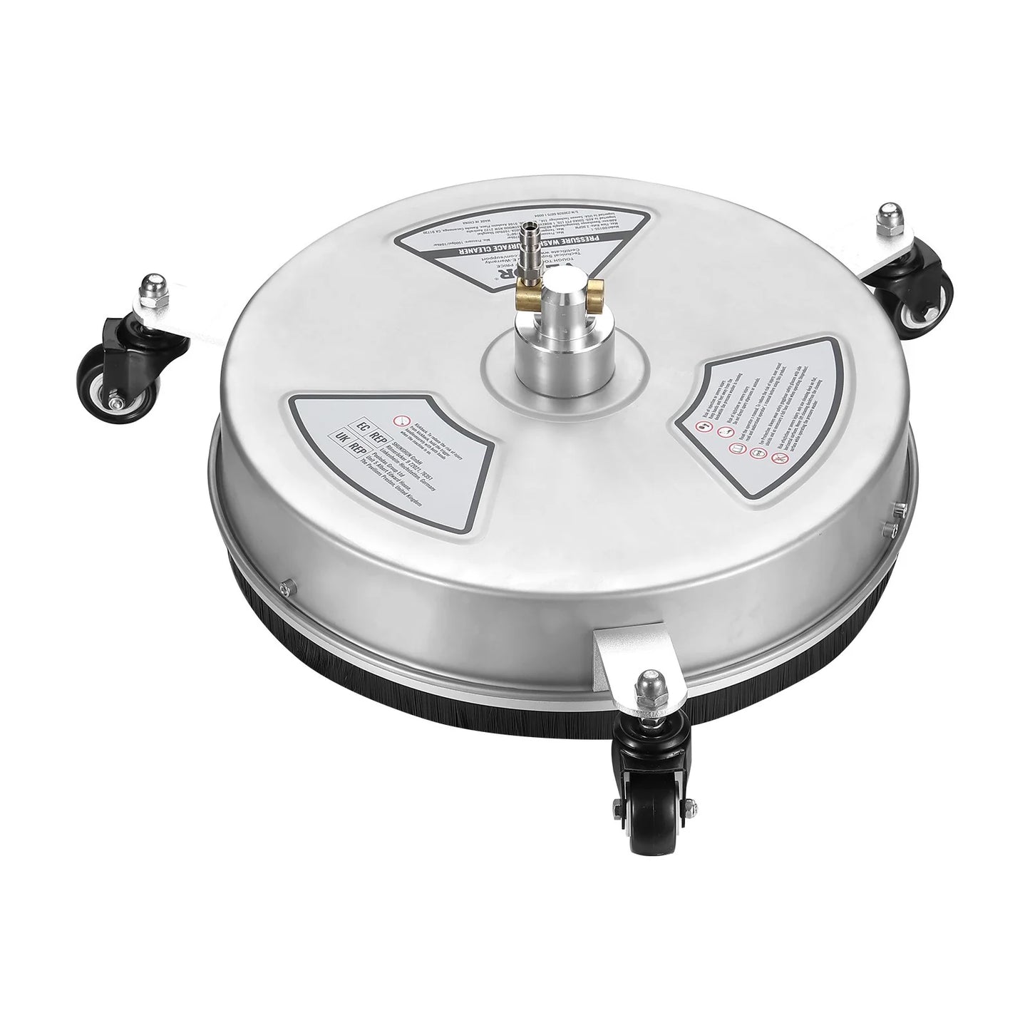 VEVOR 15 Pressure Washer Surface Cleaner W/ Wheels, Stainless Steel Concrete Cleaner 4000 Max PSI , 1/4 Quick-Connect Connector W/ 2 Extension Wand, Heavy Duty Power Washer for Floor Driveway, Patio