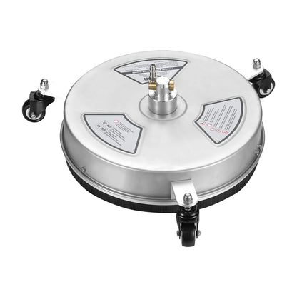 VEVOR 15 Pressure Washer Surface Cleaner W/ Wheels, Stainless Steel Concrete Cleaner 4000 Max PSI , 1/4 Quick-Connect Connector W/ 2 Extension Wand, Heavy Duty Power Washer for Floor Driveway, Patio