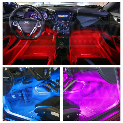6Pc Flexible LED Million Color Interior Underdash Lighting Kit