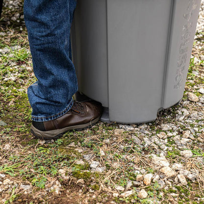 32 Gal. Grey Outdoor Vented Trash Can with Domed Lid