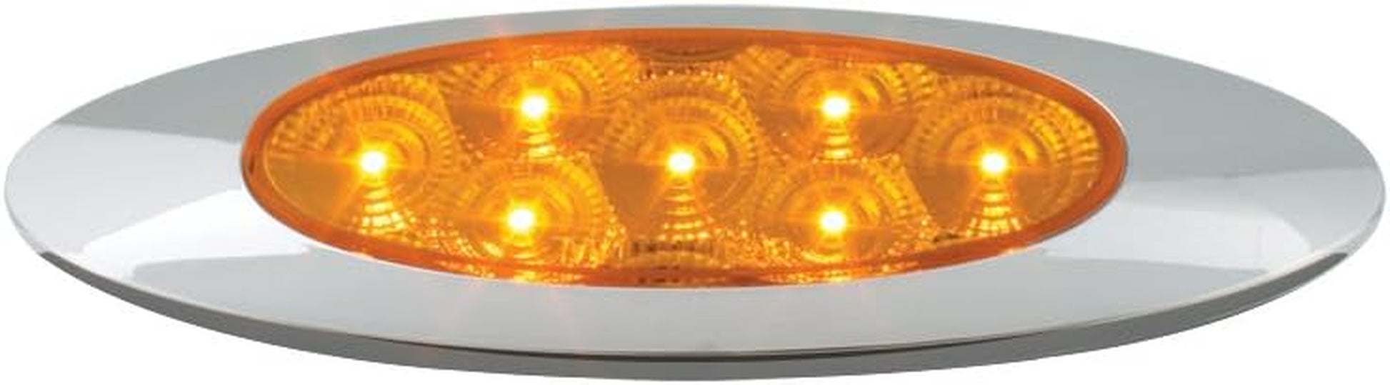 77830 Amber Ultra Thin Spyder Y2K 7-LED Marker and Clearance Sealed Light, Amber/Amber