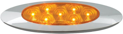 77830 Amber Ultra Thin Spyder Y2K 7-LED Marker and Clearance Sealed Light, Amber/Amber