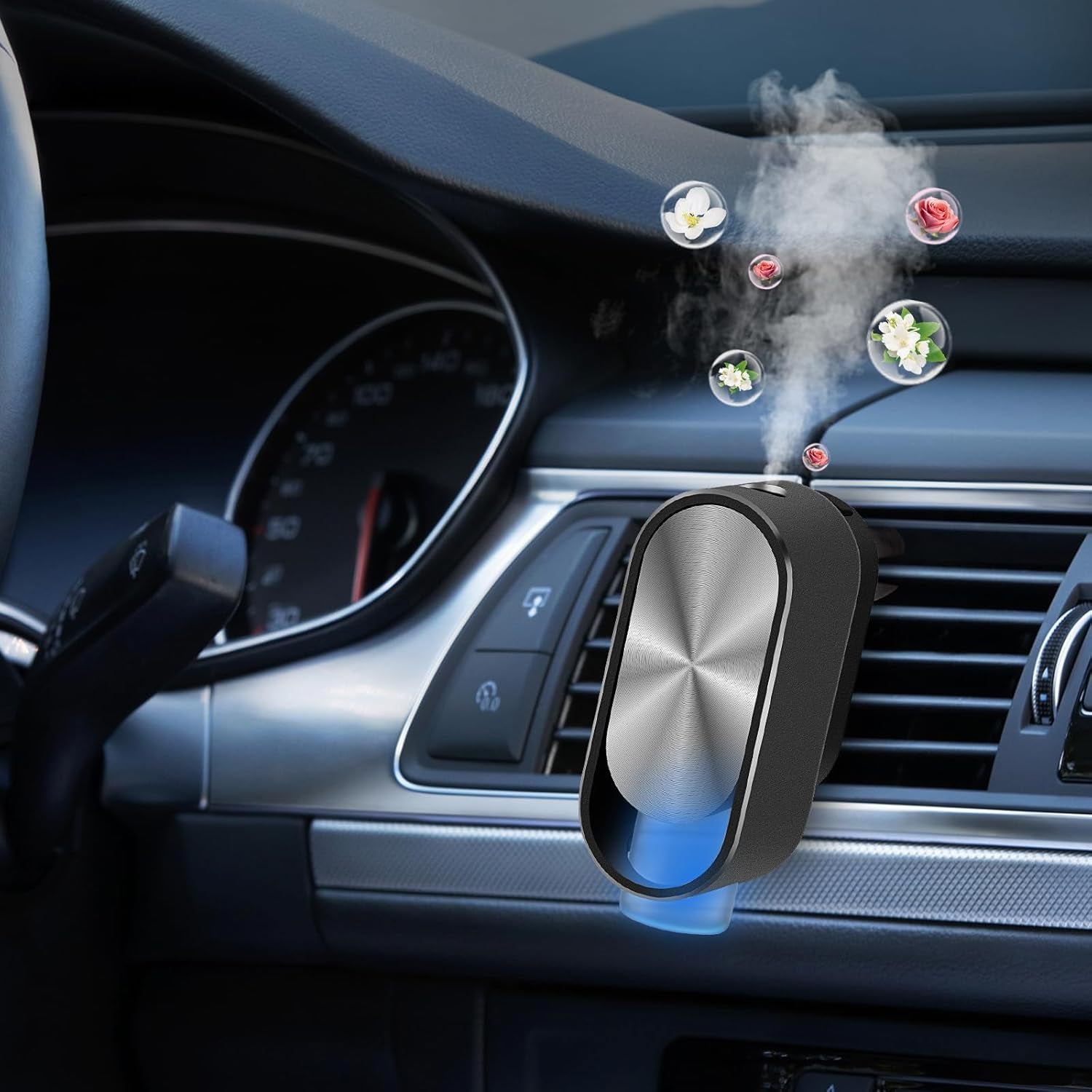Smart Air Freshener Car Diffuser Aroma Spray Automatic Interior Car Air Freshener(Diffuser with 4 Essential Oil) (Cologne)
