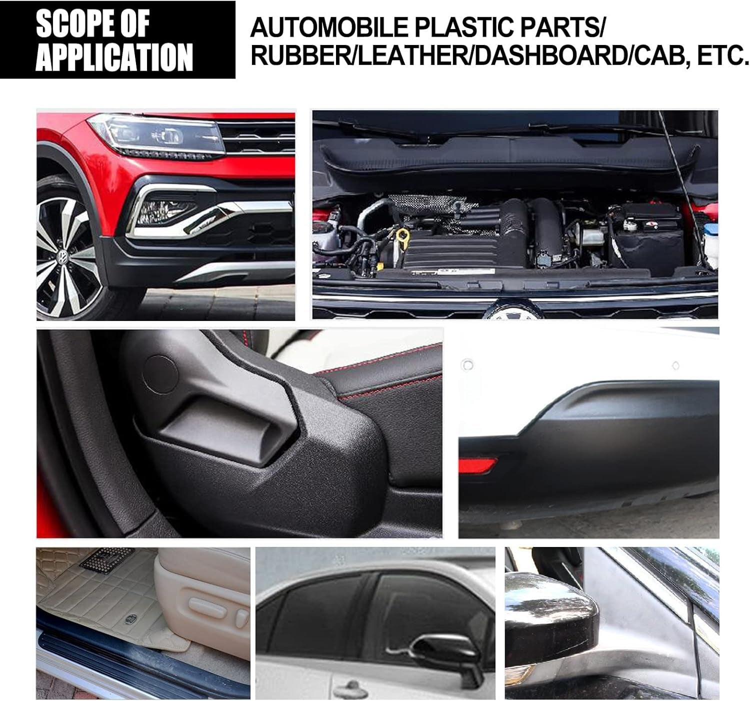 Rayhong Auto Plastic Refurbisher Best Interior Dashboard Parts Leather Surface Wax Dust-Proof Glazing Cleaning Repair Liquid Multi-Purpose Application Deep Cleaning Belt Sponge