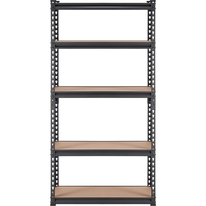 VEVOR Storage Shelving Unit, 5-Tier Adjustable, 2000 Lbs Capacity, Heavy Duty Garage Shelves Metal Organizer Utility Rack, Black, 30 L X 12 W X 60 H for Kitchen Pantry Basement Bathroom Laundry