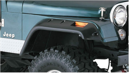 Jeep Cutout Pocket/Rivet Style Front & Rear Fender Flares | 4-Piece Set, Black, Textured Finish | 10910-07 | Fits 1956-1986 Jeep CJ5, CJ5A, CJ6, CJ6A, CJ7, Willys