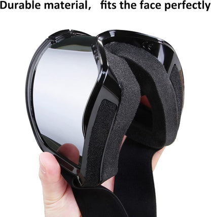 Motocross Goggles for Adult ATV, Motorcycle, Dirtbike & Offroad - UV400 Anti-Scratch, Dustproof Silver MX Goggles