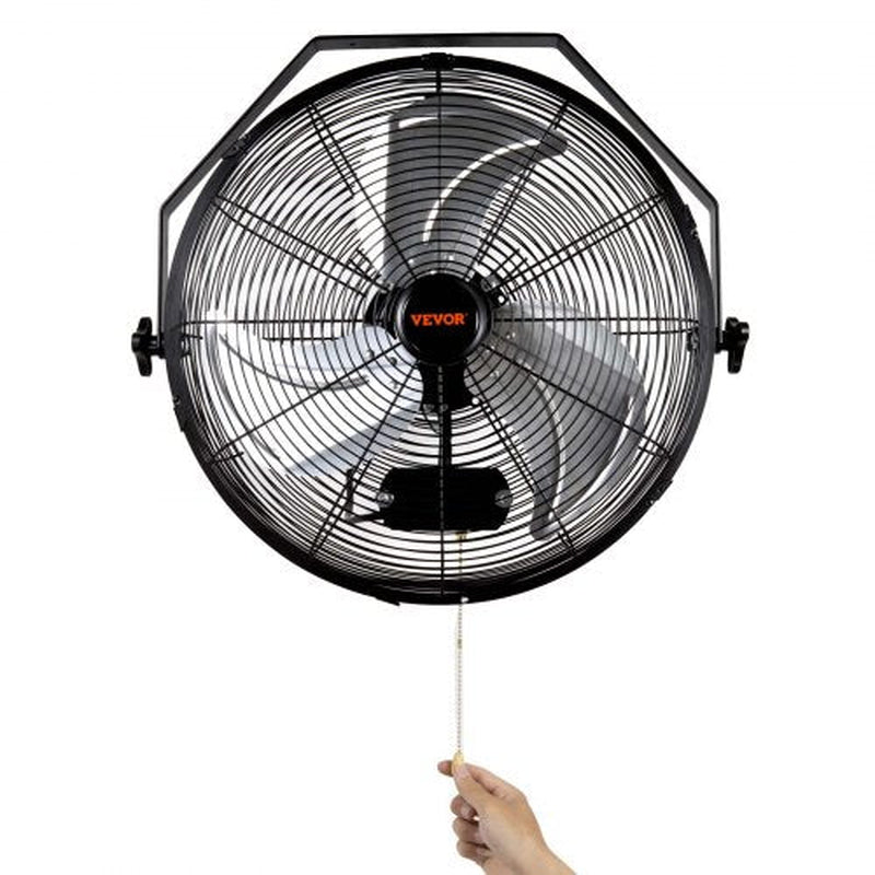 VEVOR Wall Mount Fan, 2 PCS 18 Inch Waterproof, 3-Speed High Velocity Max. 4000 CFM Industrial Wall Fan for Indoor, Commercial, Residential, Warehouse, Greenhouse, Workshop, Basement, Garage,Black