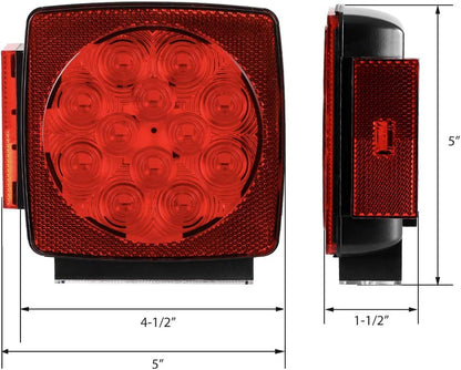 12V Submersible LED Trailer Tail Light Kit for under 80 Inch Trailer Boat Utility Trailer Waterproof (Trailer Light Kit)