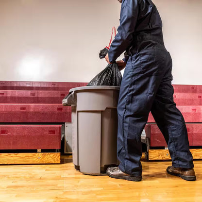 32 Gal. Grey Outdoor Vented Trash Can with Domed Lid