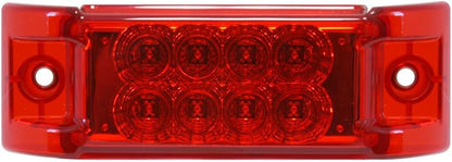 77662 Rectangular Spyder Red/Red 8 LED Sealed Marker Light
